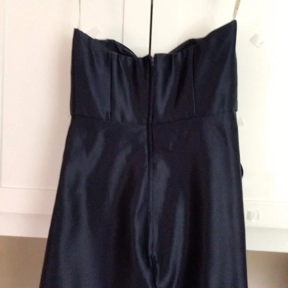 Navy Blue Strapless Short Dress with Sweetheart neckline by Bari Jay - Picture 3 of 4